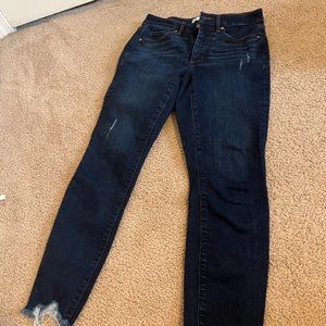 Straight-fit, ripped cuffs, Loft Jeans (Size 2)